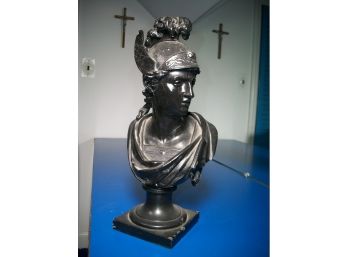 Gorgeous Antique Bronze Bust Bronze Roman Figure (Painted Black) Ready To Strip !