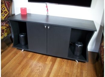 Fantastic Black Modern Cabinet / Large Flat Screen TV Stand - SUPER Useful Piece !