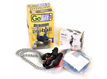 Exercise Lot - Skilz Speed Rope, GoFit ProBall, SPRI Bands, Etc.