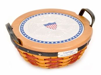 Longaberger 2005 Inaugural Basket Combo With Metal Stamped Eagle Lid.