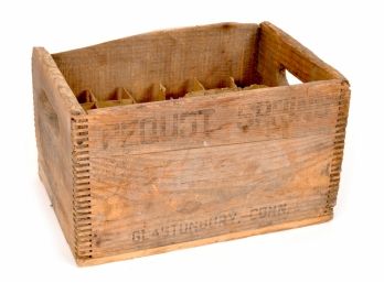 Antique Pequot Spring Water Beverages Wooden Crate #1