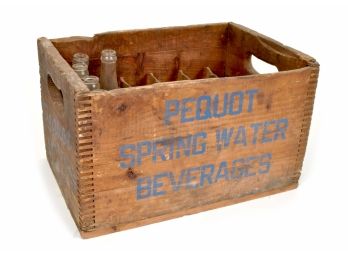 Antique Pequot Spring Water Beverages Wooden Crate #2