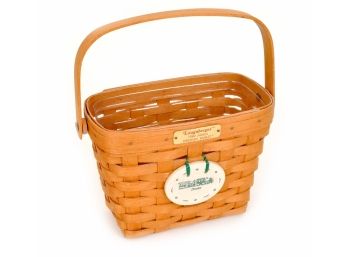 Longaberger 1994 Dresden Basket With Handle, Protector And Charm