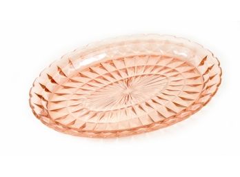 Antique Pink Depression Glass  - Oval Serving Tray / Dish