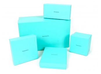 Lot Of 5 Empty Authentic Tiffany & Co. Blue Jewelry Gift Boxes