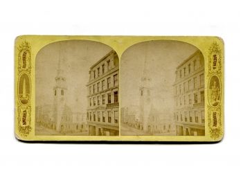 AMERICA ILLUSTRATED STEREOVIEW PHOTO - OLD SOUTH CHURCH BOSTON