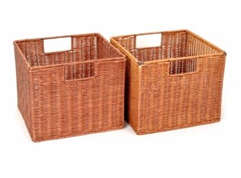 2 Square Wicker Baskets