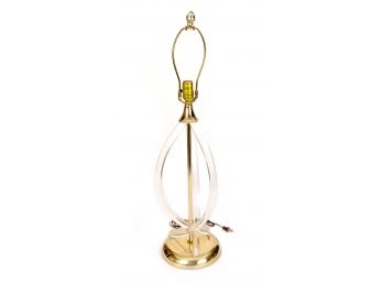 Vintage Lucite And Brass Table Lamp