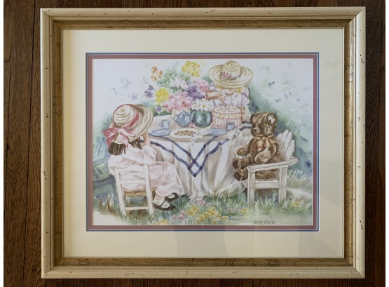 Adorable Framed Print Of A Tea Party