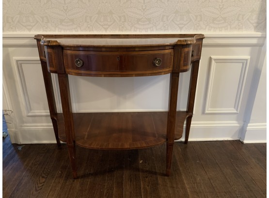 Alfonso Marina Demilune Console Table With Beautiful Marquetry