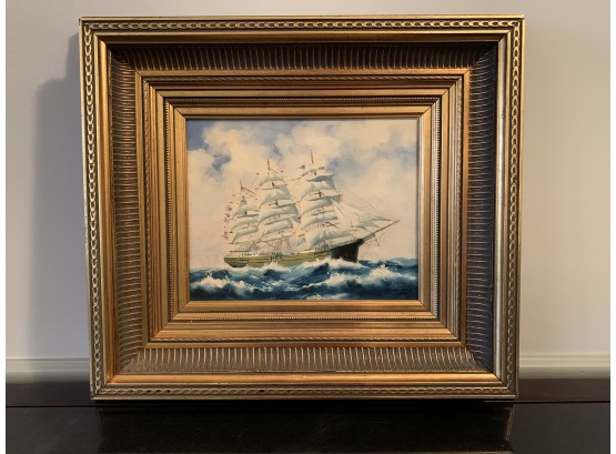 Beautifully Framed High Quality Print On Canvas Of A Sailing Ship