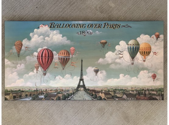 Textured Print On Canvas, 'Ballooning Over Paris'