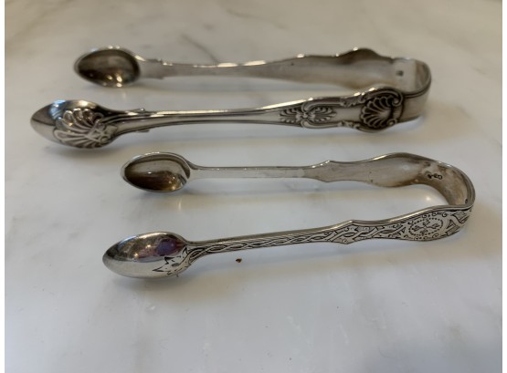 Ice & Sugar Cube Sterling Silver Tongs