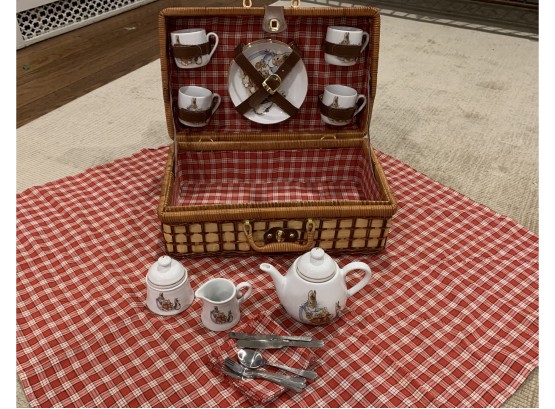 Adorable Peter Rabbit Tea Set In Picnic Basket