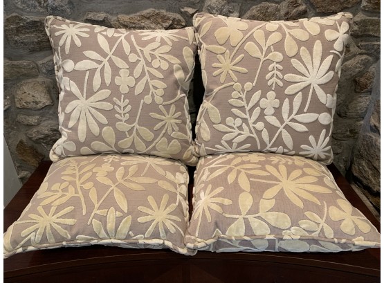 Four Custom Pillows With Down Inserts