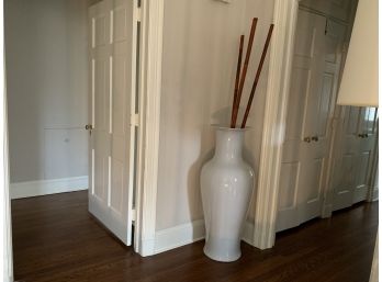 Palace Sized Floor Vase With Bamboo Stalks, Retail $1250
