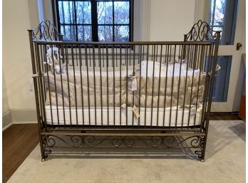 Bratt Decor Casablanca Wrought Iron Crib With Jacadi Linens And Colgate Mattress