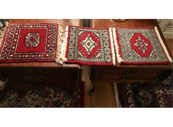 3 Small High Quality Handmade Oriental Rugs/ Mats