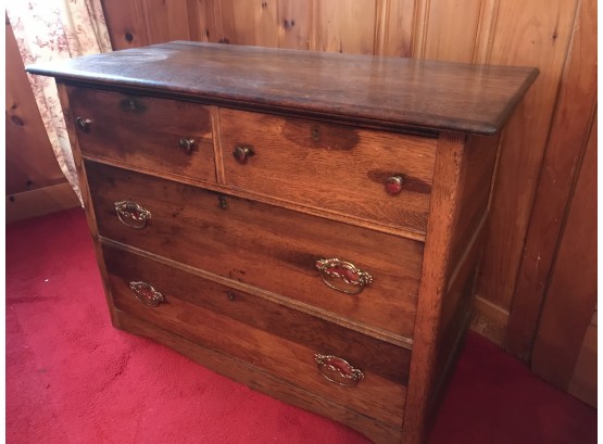 Vintage Solid Wood Oak Dresser