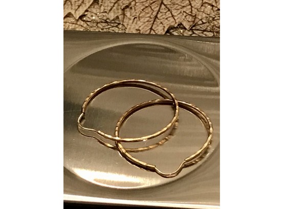 Pair Of Nice 14kt Gold Hoop Earrings