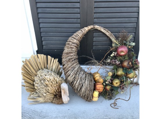 Gorgeous Cornucopia And Decorative Turkey