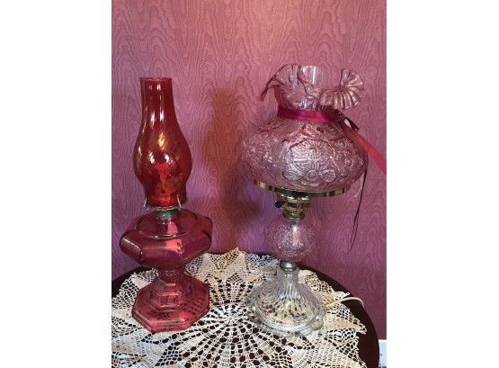 Pair Of Beautiful Vintage Victorian Lamps