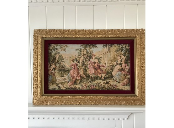 Stunning Vintage Gilt Frame With French Tapestry