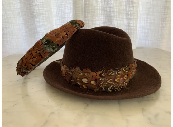 Gorgeous Vintage Makins Hat Adorned With Feather Hat Band - Purchased From Saks Fifth Avenue