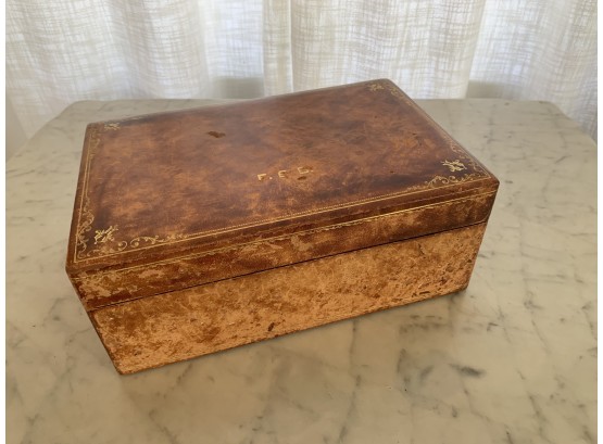 Vintage Italian Leather Lidded Box