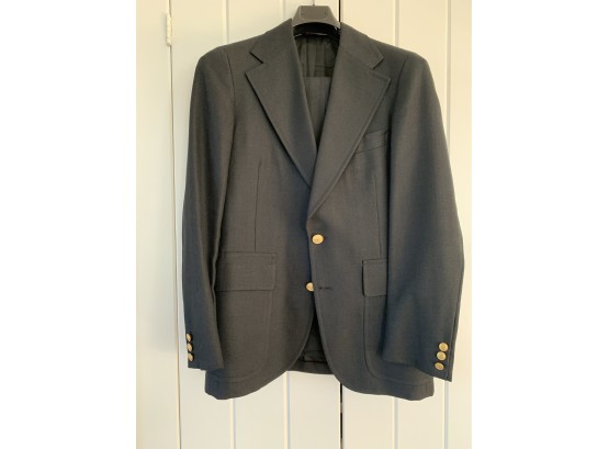 Austin Reed Custom Tailored  Black/Dark Navy Linen Suit