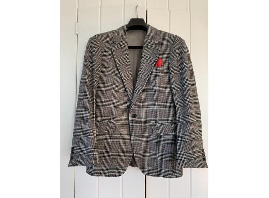 Stanley Blacker Custom Tailored Glen Plaid Wool Sport Coat