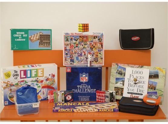 Games - NFL Trivia Challenge, Mancala, Scrabble, Boggle, Life, Puzzles, Chess Set, Cards And More