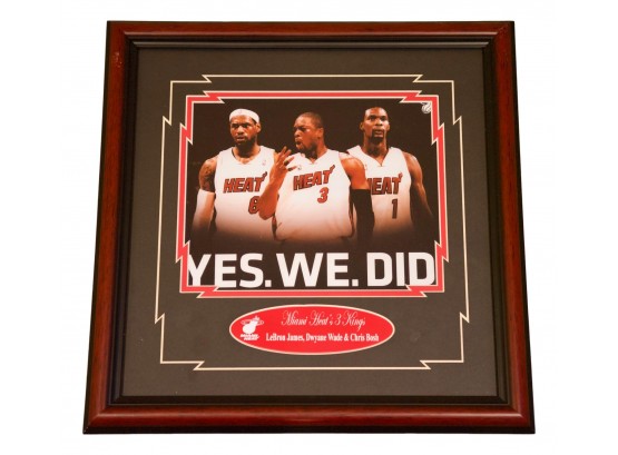 'YES WE DID' Miami Heat 3 Kings Framed Poster