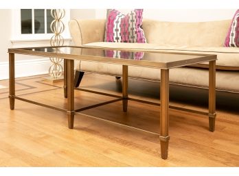 Diamond Patterned Top Gilt Metal Coffee Table (RETAIL $3,318-See Receipt)