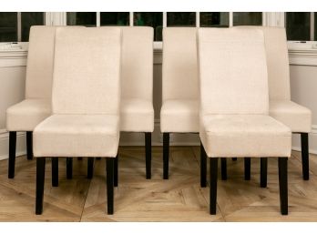 Set Of Six Noble House Home Furnishings Parson Style Linen And Cotton Dining Chairs
