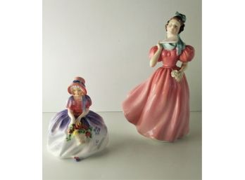 Two Beautiful Royal Doulton Porcelain Figurines 'Monica' And 'Camellia'