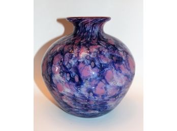 Colorful La Rochere France Hand Blown Blue & Pink Art Glass Bud Vase