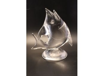 Licio Zanetti Signed Clear Murano  Art Glass Fish Paperweight