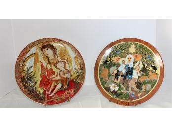 Two Religious Collector's Plates, Konigsvelt Bavaria & Anna Perenna Numbered