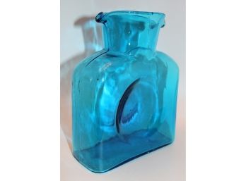 Vintage Light Blue Hand Blown Bottle Decanter