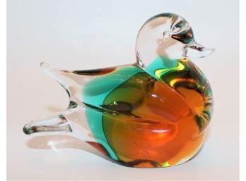 Hand Blown Viintage Murano  Art Glass Bird Figurine