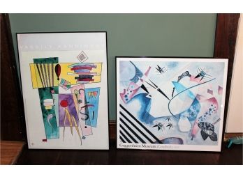 Two Wassily Kandinsky Framed Abstract Art Posters - Guggenheim Museum
