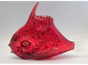 Beautiful Red Art Glass Fish
