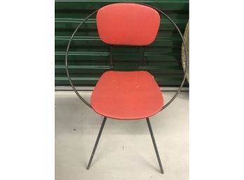 Mid Century Modern Child’s Hoop Chair Leatherette And Iron