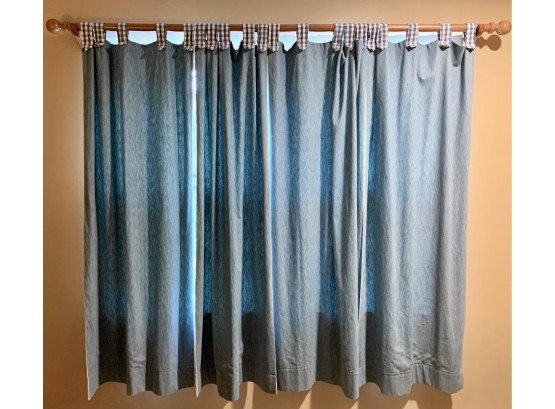 Set Of 4 Custom Blue Denim Window Panels