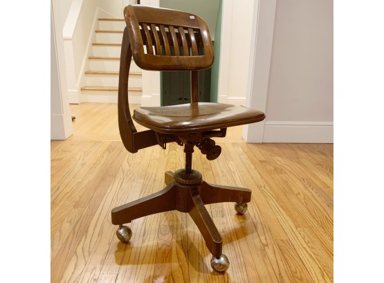 Vintage Adjustable Desk Chair With Casters