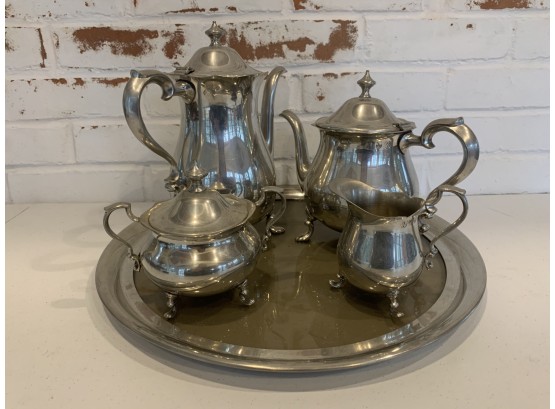Vintage Harrods Pewter Coffee And Tea Serving Set