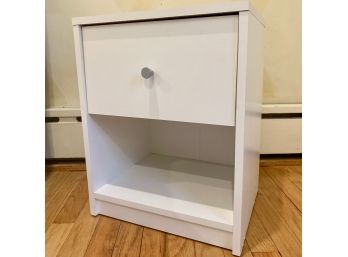 White Laminate Side Table With Drawer