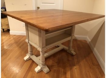 Bar Height Square 54' Table With Painted Base W/ Leaf (36' Without The Leaf)