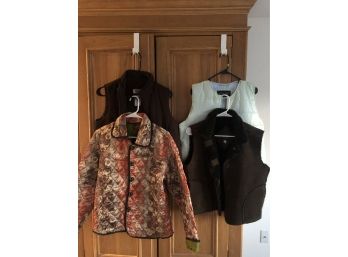 Lot Of 4 Womens Vests And Jacket. - Assorted Sizes And Brands